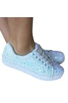 Minetom Baskets Femmes Paillettes Baskets De Courses Basses Athletique Marche Laçage Chaussures Sport Jogging Chaussures B Ar