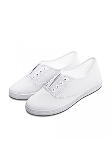 Hitmars Femme Basse Basket Classique Toile Chaussures Décontractée Caoutchouc Confortable Légère Antidérapant Extérieur March