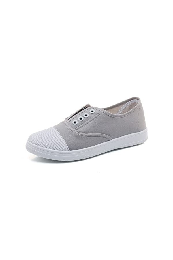 Hitmars Femme Basse Basket Classique Toile Chaussures Décontractée Caoutchouc Confortable Légère Antidérapant Extérieur March