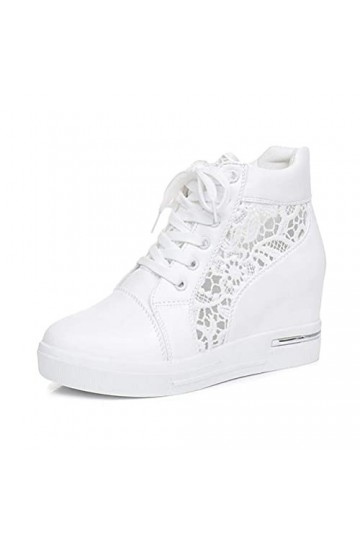 shownicer Femme Talon Compensé Plateforme Bottillon Élégant Baskets Mode Chaussures Respirantes Chaud Chaussure de Sport Snea