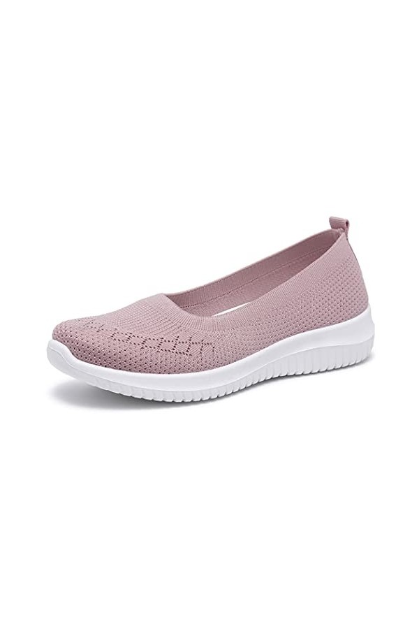 LYBANG Femmes Nouveau Style Casual Chaussures de Marche sans Lacets Semelle Souple Confortable léger Mesh Respirant Fitness S