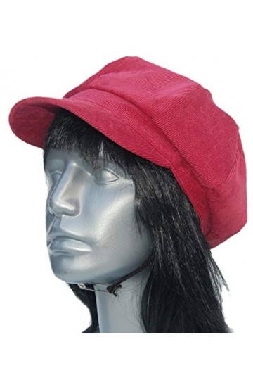 Cool4 Feincord Bonnet boulanger en velours côtelé Chemo Visière vintage A05, rouge bordeaux, 58