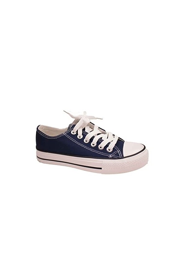 Primtex Baskets Toile Tennis Femme Semelle Caoutchouc Blanc,Bordeaux,Noir,Bleu Marine,Jaune,Kaki