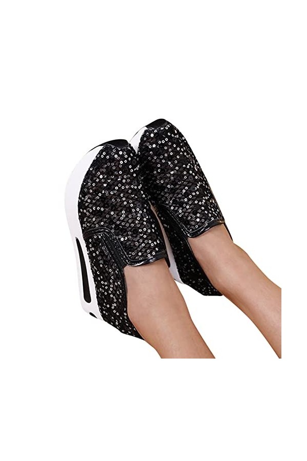 Dasongff Femmes Baskets Mode Respirantes À lintérieur Augmentation, Dentelle Antidérapant Confortables Compensé Chaussure à 