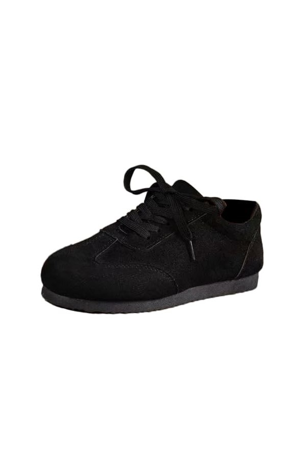 Onsoyours Chaussures en Toile pour Femme Rétro Bout Rond Strass Baskets Chaussures Basses Respirante Chaussures de Randonnée 