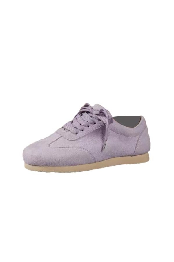 Onsoyours Chaussures en Toile pour Femme Rétro Bout Rond Strass Baskets Chaussures Basses Respirante Chaussures de Randonnée 