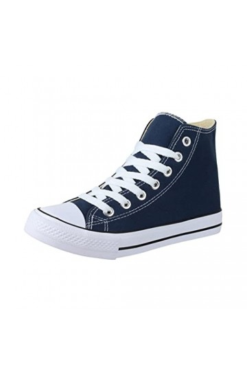 Elara Unisexe Baskets Haut Femme Homme Chunkyrayan Chucks-Hoch-E5-E8-Navy-39