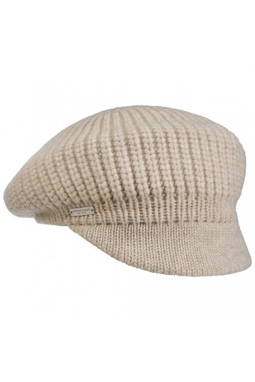 Seeberger Casquette Gavroche en Cachemire Casquette avec étiquette Taille Unique - Beige 