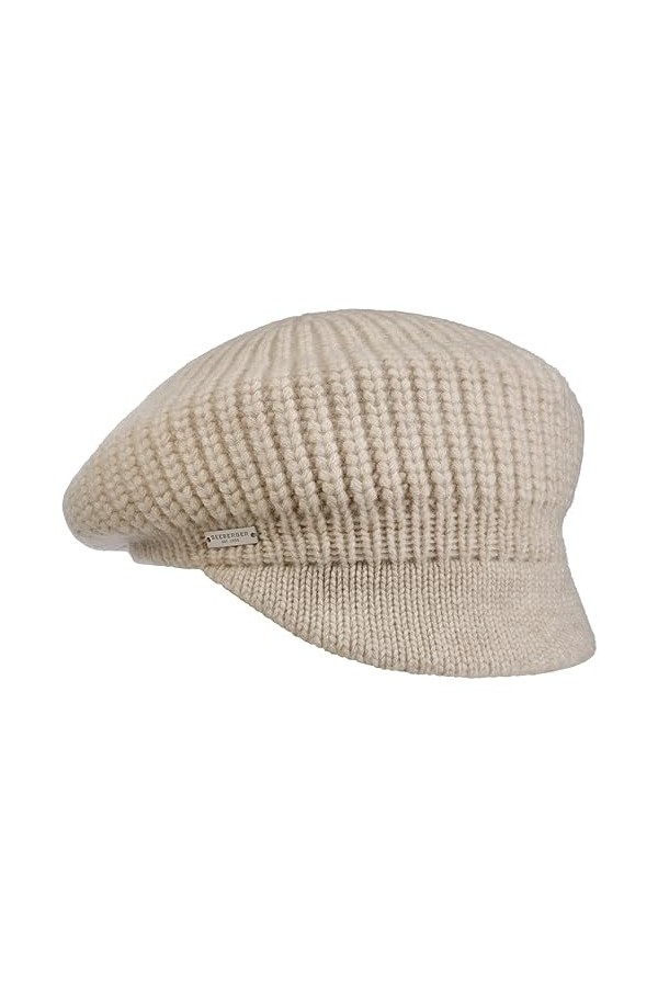 Seeberger Casquette Gavroche en Cachemire Casquette avec étiquette Taille Unique - Beige 