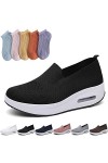 Baskets orthopédiques à plateforme pour femme, chaussures de marche à enfiler avec coussin dair, 5 paires de chaussettes en 