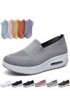 Baskets orthopédiques à plateforme pour femme, chaussures de marche à enfiler avec coussin dair, 5 paires de chaussettes en 
