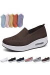 Baskets orthopédiques à plateforme pour femme, chaussures de marche à enfiler avec coussin dair, 5 paires de chaussettes en 
