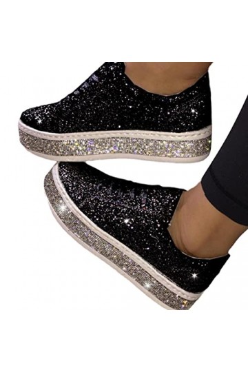 tinetill Baskets Femmes Paillettes Sneaker Paillettes sans Lacet Chaussures de Sport Chaussures décontractées Confortables Ch