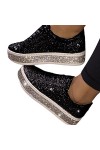 tinetill Baskets Femmes Paillettes Sneaker Paillettes sans Lacet Chaussures de Sport Chaussures décontractées Confortables Ch