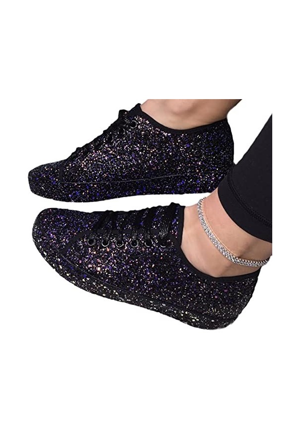 tinetill Baskets Femmes Paillettes Sneaker Paillettes sans Lacet Chaussures de Sport Chaussures décontractées Confortables Ch