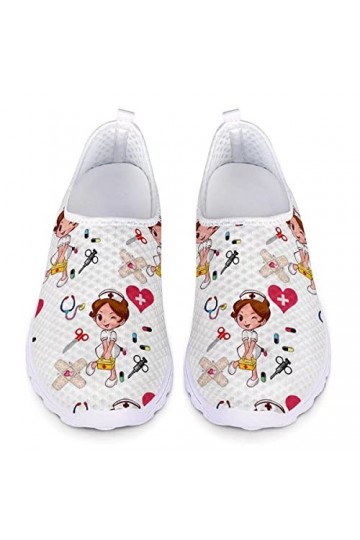 chaqlin Baskets de course pour homme et femme - Décontractées - Perméables à l’air, Motif 18 infirmières., 37.5 EU