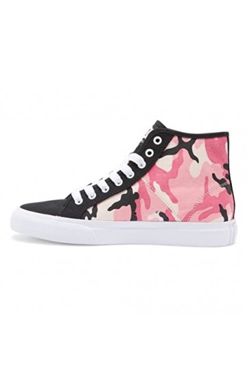 DC Shoes Femme Manuel français Non Garanti Basket, Blanc/Rose Camouflage, 36 EU