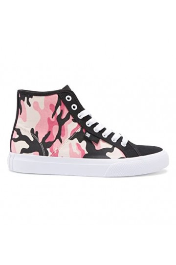 DC Shoes Femme Manuel français Non Garanti Basket, Blanc/Rose Camouflage, 36 EU