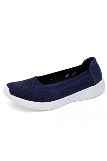 Puxowe Chaussures Slip-on Plates Basses en Maille Mocassins Respirants en Maille pour Femmes 36 EU Bleu Marin