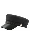 QDC Casquette de capitaine pour femme avec visière et visière avec cordon, Noir