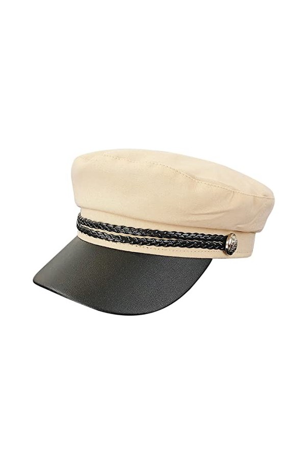 QDC Casquette de capitaine pour femme avec visière et visière avec cordon, Noir