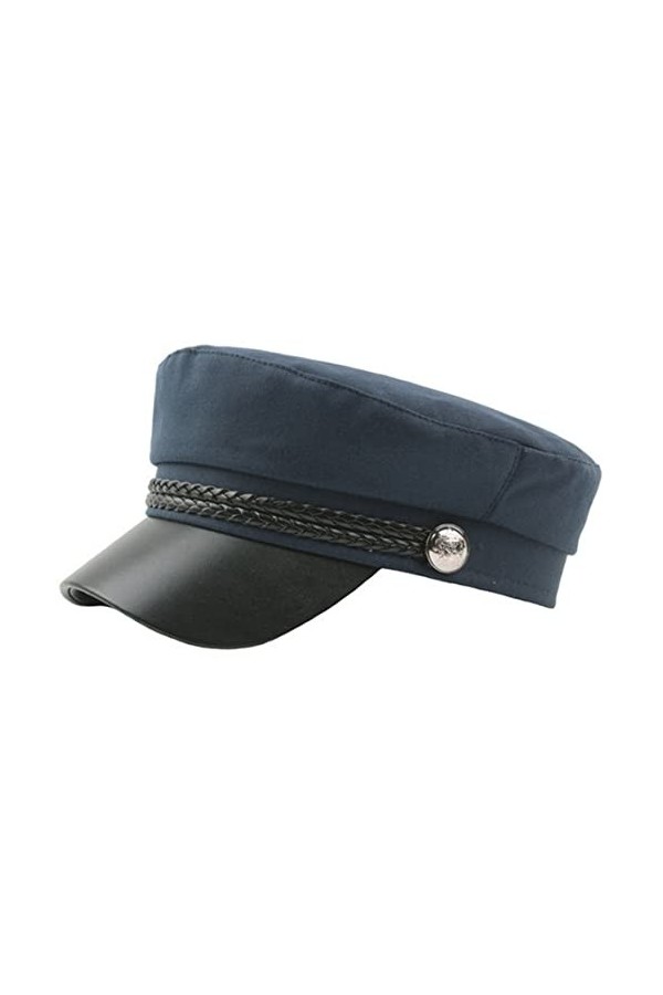 QDC Casquette de capitaine pour femme avec visière et visière avec cordon, Noir