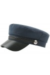 QDC Casquette de capitaine pour femme avec visière et visière avec cordon, Noir