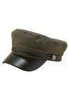 QDC Casquette de capitaine pour femme avec visière et visière avec cordon, Noir