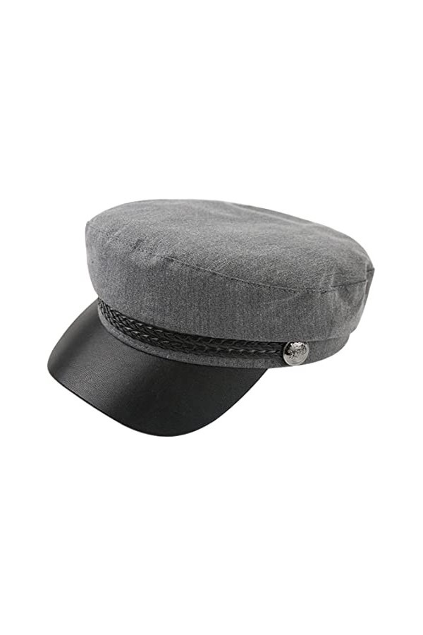 QDC Casquette de capitaine pour femme avec visière et visière avec cordon, Noir