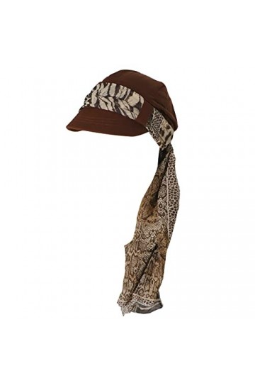 Ever Fairy Newsboy Casquette pour femme Bambou Coton Doublé Chemo Headwear avec Echarpes pour Cancer Perte de Cheveux, café, 