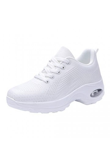 TWIOIOVE Baskets Femme 37 Mode Automne Femmes Chaussures de Sport Semelle Épaisse Antidérapante Noeud Papillon Tissé Mesh Res