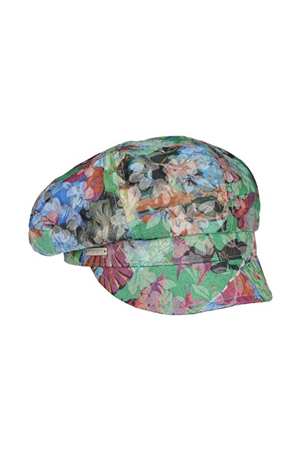 Seeberger Casquette Gavroche Tivena Flower Casquette avec étiquette Taille Unique - Bleu 