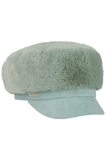 Seeberger Casquette Marin Fake Fur Casquette avec étiquette Casquette Baker Boy Taille Unique - Vert Menthe 