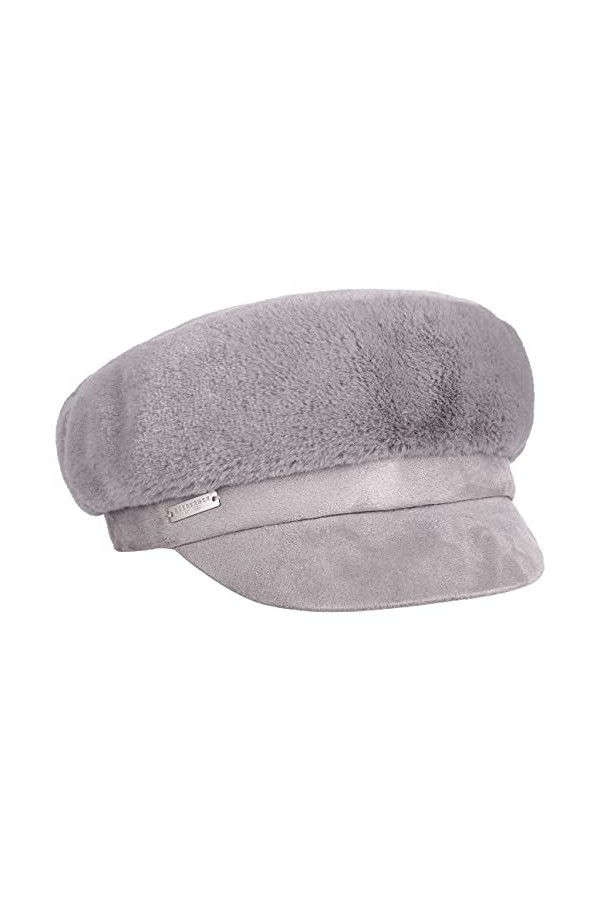 Seeberger Casquette Marin Fake Fur Casquette avec étiquette Casquette Baker Boy Taille Unique - Vert Menthe 