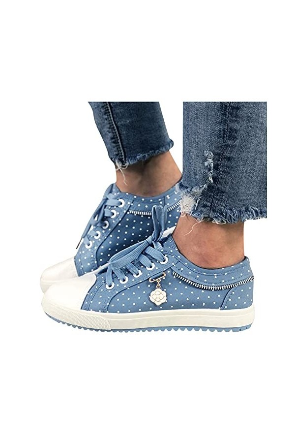 Dasongff Femmes Baskets Mode Respirantes À lintérieur Augmentation, Dentelle Antidérapant Confortables Compensé Chaussure à 