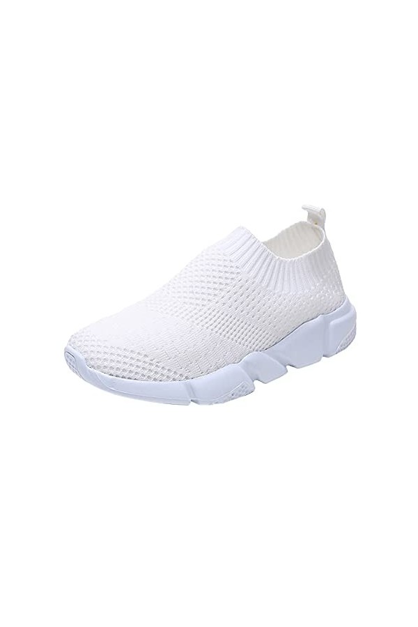 Pantoufles Femme Cuir Lazy Single Sport Fly Sock Style Chaussures dété Tisser des Baskets pour Femmes Baskets Femme Mode Bla