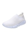 Pantoufles Femme Cuir Lazy Single Sport Fly Sock Style Chaussures dété Tisser des Baskets pour Femmes Baskets Femme Mode Bla