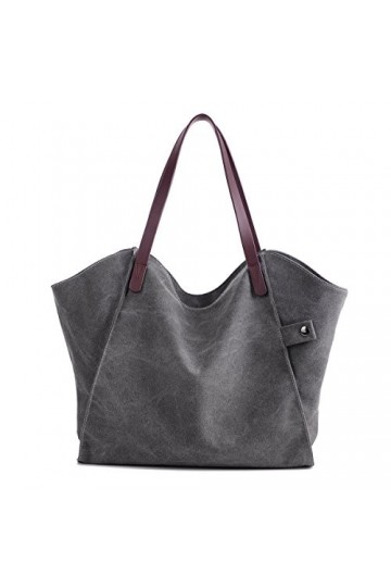 LOSMILE Femmes Sacs à main Toile Sacs portés main Sacs portés épaule Sacs bandoulière Sacs de plage Cabas décontractés Gris 