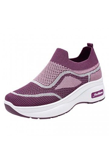 Yavion Basket Femmes Course Basses Athlétique Gym Mode Sneakers,Sneakers Maille Confortable Travail Chaussures Basket De Sécu