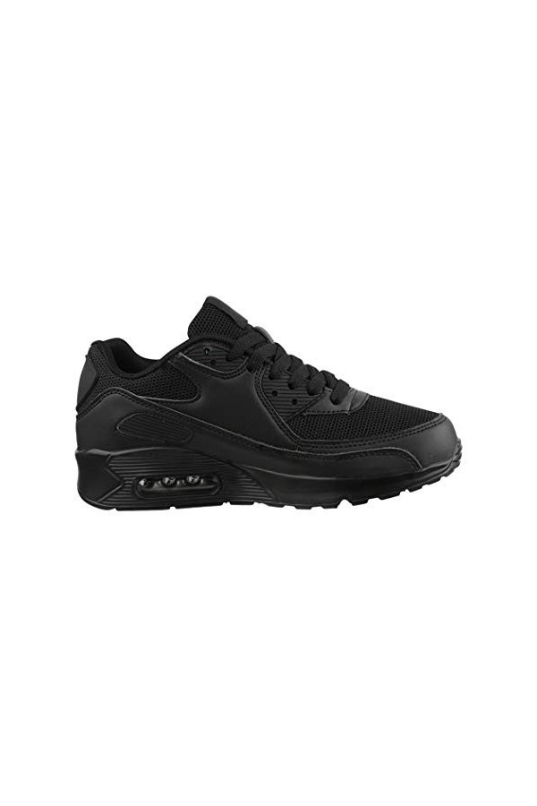 Elara Chaussures Femmes Hommes de Course Sport Baskets Chunkyrayan H001-Z001 Black-44