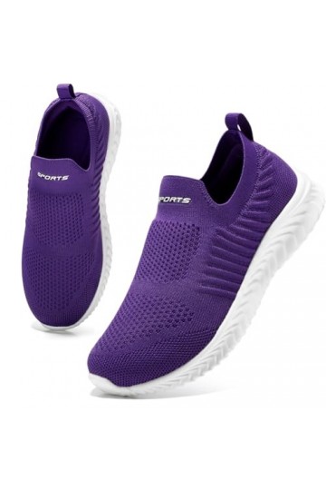 HKR Basket Femme Casual Basse Fitness Sneakers Respirantes Chaussures de Running Marche Sport Travail Violet 40 EU