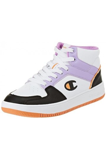 Champion Femme Rebound 2.0 Mid W Baskets, Bianco Viola Nero Arancione Ww016, 38 EU