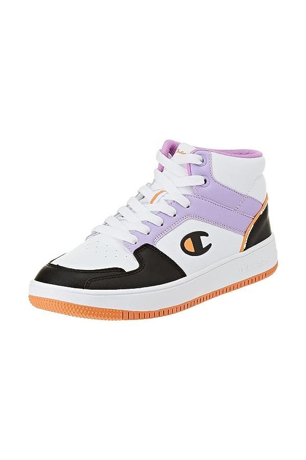 Champion Femme Rebound 2.0 Mid W Baskets, Bianco Viola Nero Arancione Ww016, 38 EU
