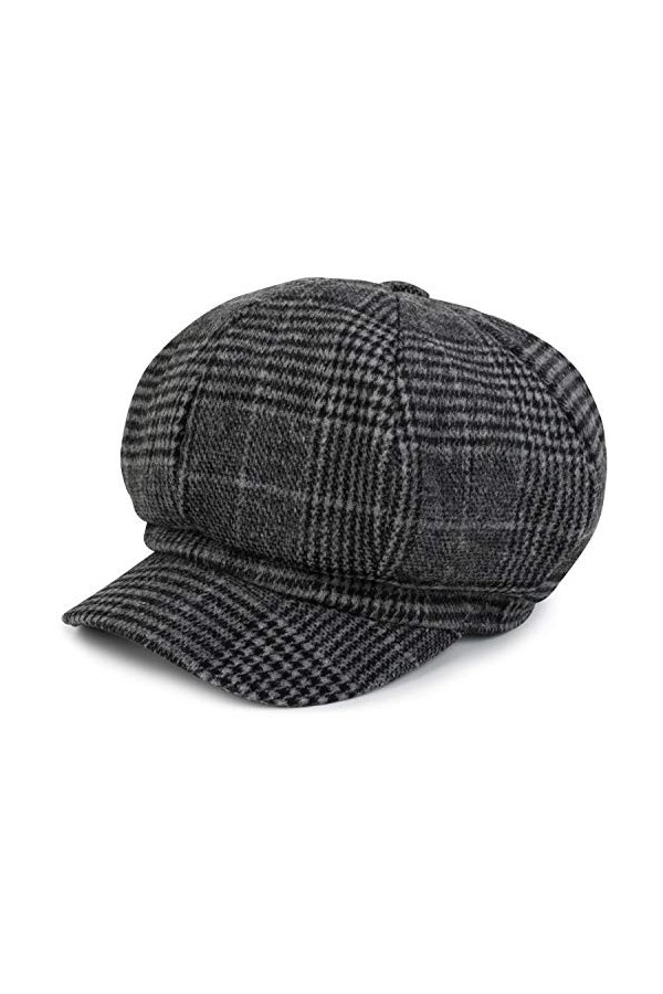 styleBREAKER Casquette Gavroche avec Un Motif à Carreaux Prince-de-Galles, Casquette de Marin, Casquette Traditionnelle, Unis