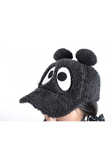 Black Sugar Casquette Souple Peluche Noire Animal Lolita Mignonne Protection Soleil Déguisement Cosplay