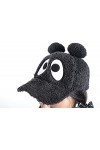 Black Sugar Casquette Souple Peluche Noire Animal Lolita Mignonne Protection Soleil Déguisement Cosplay