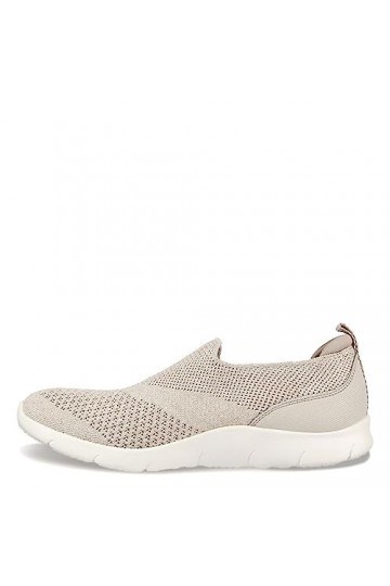 Skechers 104164 Tpe Baskets Femme, Taupe Heathered Knit Peach Trim, 37 EU