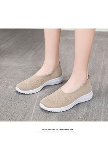 LYBANG Femmes Nouveau Style Casual Chaussures de Marche sans Lacets Semelle Souple Confortable léger Mesh Respirant Fitness S