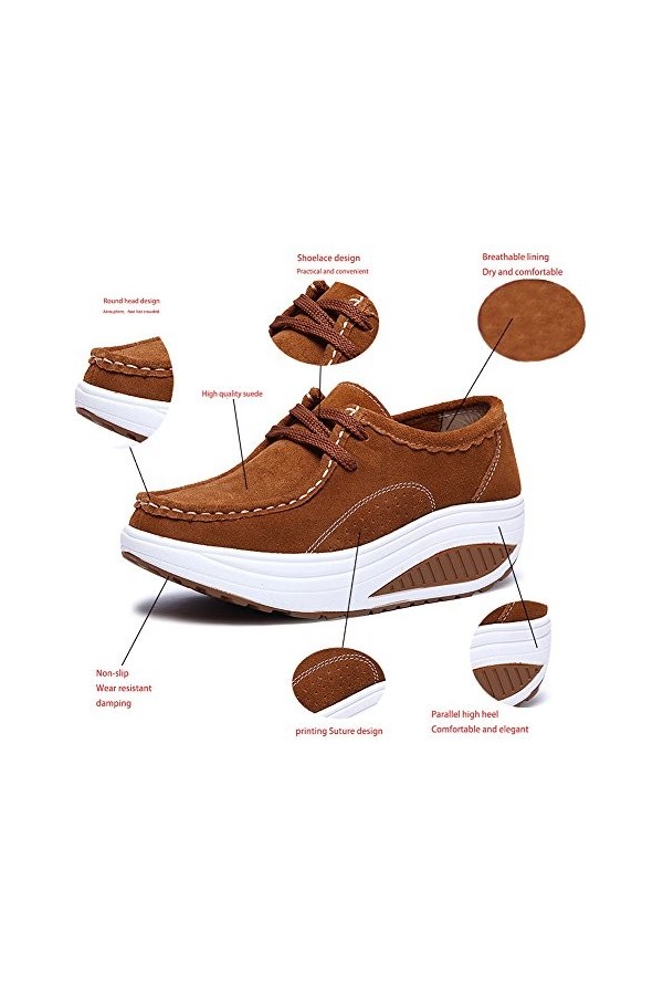 Femmes Baskets Chaussures de Running Sport Mode Chaussures Marche Minceur Chaussures Casual Respirantes Compensées Plate-Form