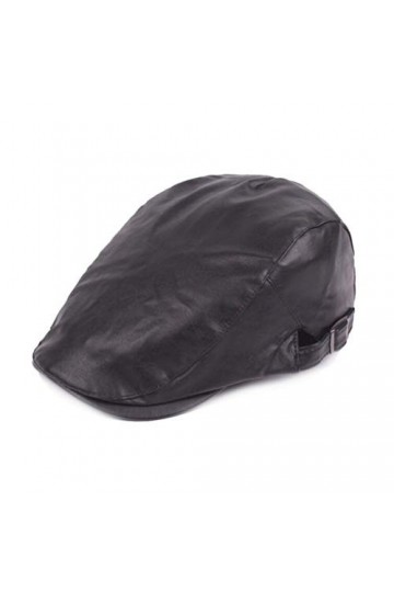 LUOEM Chapeau de Vendeur de journaux en Cuir avec Casquette Chapeau de Conduite Cabbie Chapeau de Conduite Chapeau Plat Irlan
